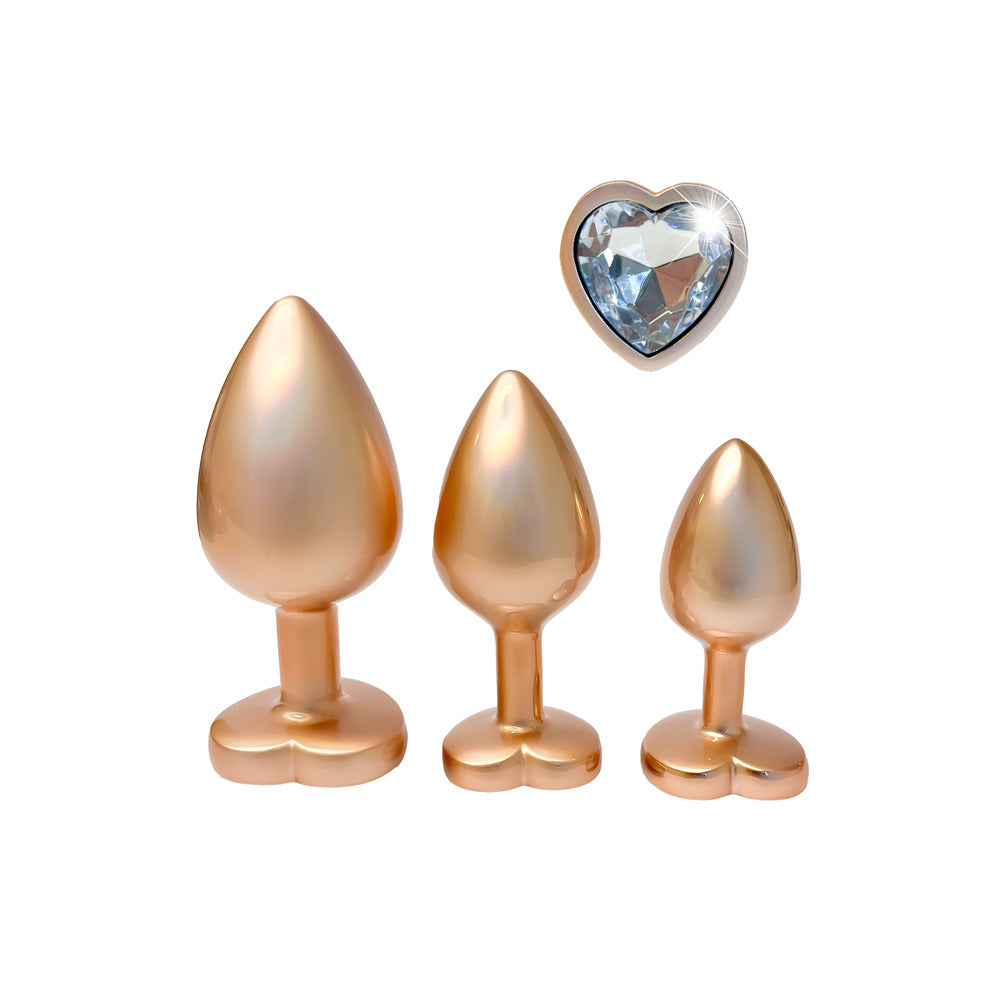 Gleaming Love Pearl Gold Butt Plug Set – Explore Enhanced Intimacy | Discreet UK Shipping