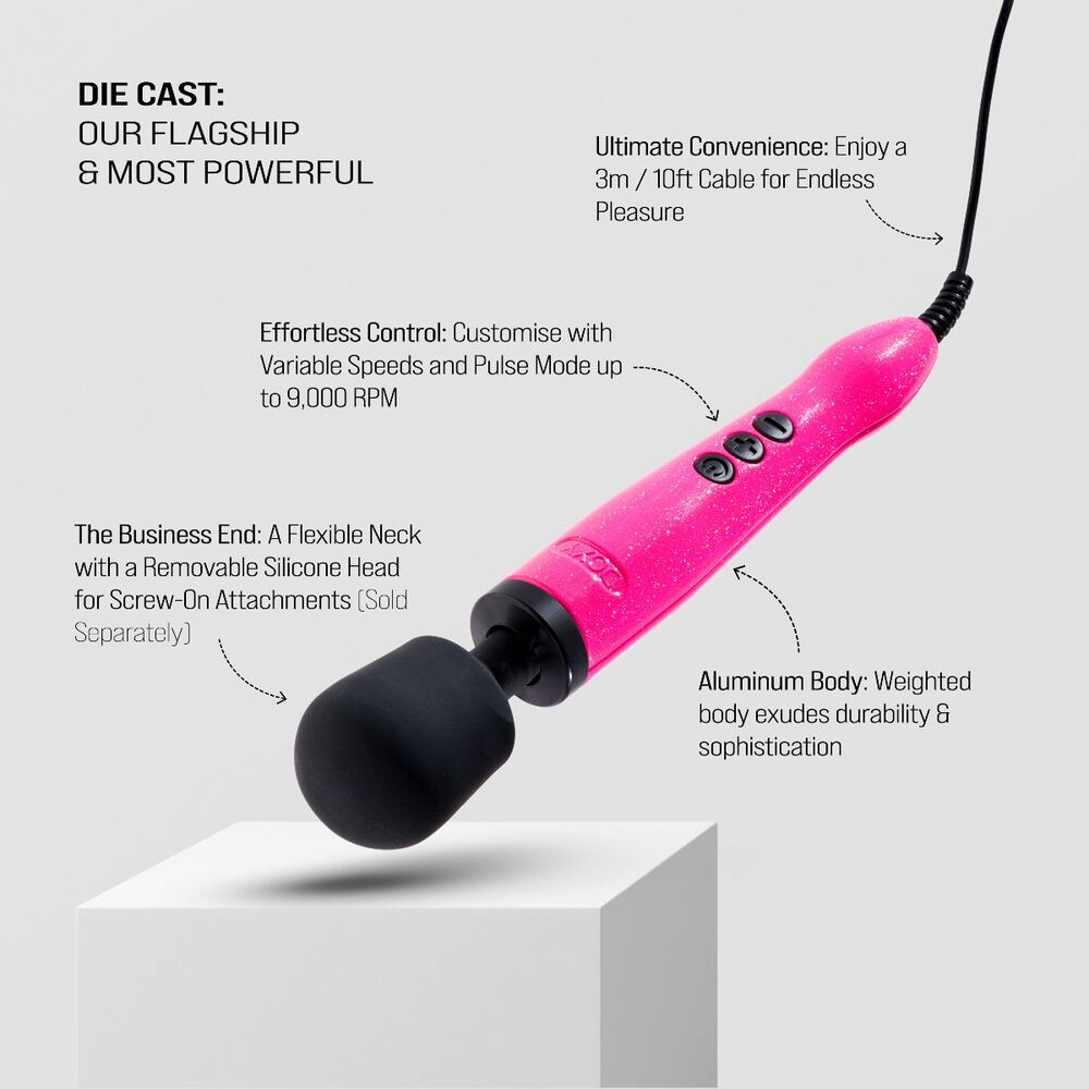 Doxy Die Cast Wand Massager HOT PINK – App-Controlled Wand Vibrator | Premium Wireless UK Toy