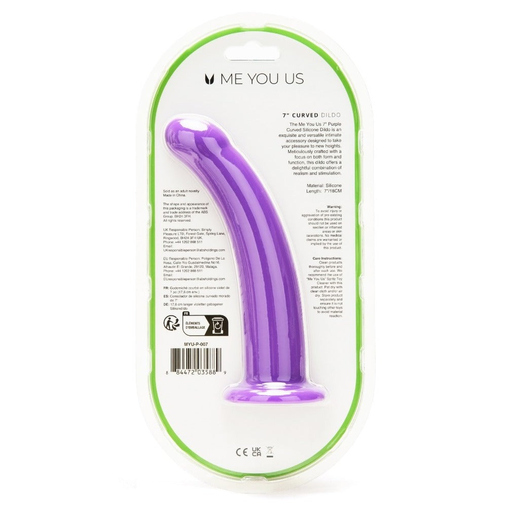 Me You Us 7 Inch Curved Silicone Dildo – Explore Enhanced Intimacy | Discreet UK Shipping