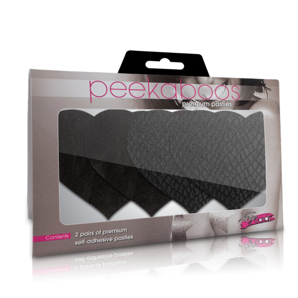 Peekaboo Pasties Black Hearts – Explore Enhanced Intimacy | Discreet UK Shipping