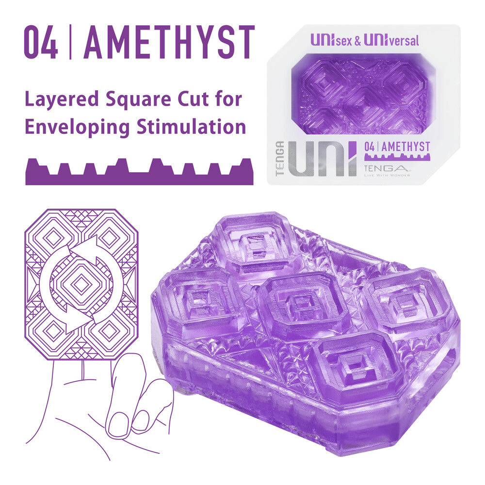 Tenga UNI Amethyst Sleeve Masturbator – product image for adult pleasure and intimacy