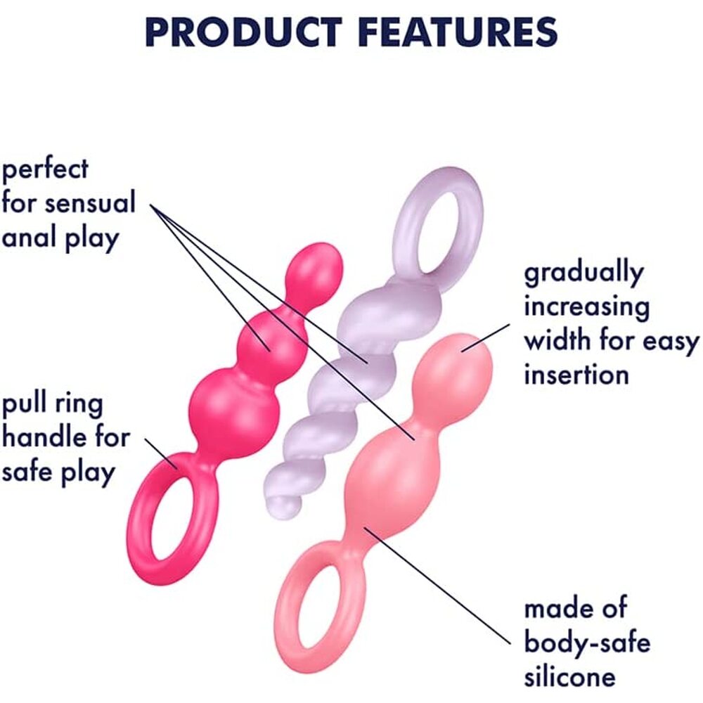 Satisfyer Booty Call Set Of 3 Multicolour Anal Plugs – Explore Enhanced Intimacy | Discreet UK Shipping