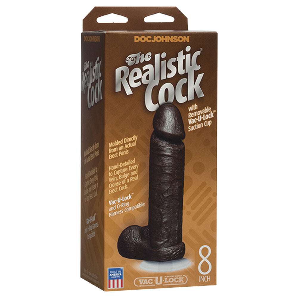 The Realistic Cock 8 Inch Dildo Black – Explore Enhanced Intimacy | Discreet UK Shipping
