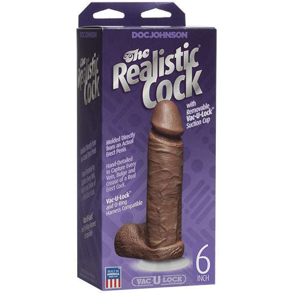 The Realistic Cock 6 Inch Dildo Flesh Brown – Explore Enhanced Intimacy | Discreet UK Shipping