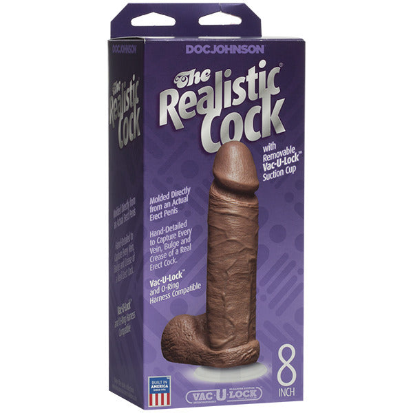 The Realistic Cock 8 Inch Dildo Flesh Brown – Explore Enhanced Intimacy | Discreet UK Shipping
