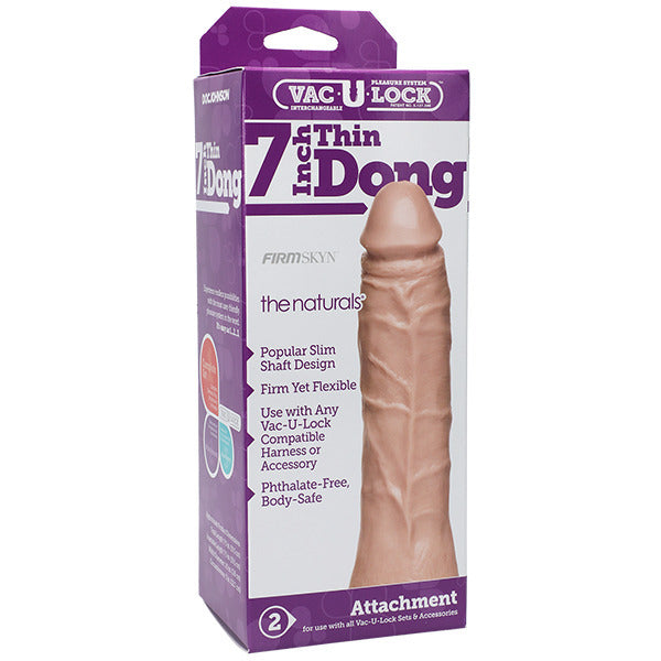 VacULock Thin 7 Inch Natural Dong Attachment – Explore Enhanced Intimacy | Discreet UK Shipping