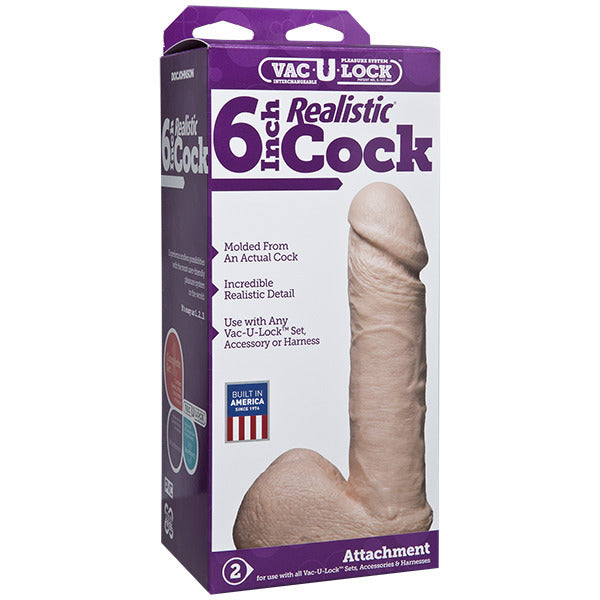 VacULock 6 Inch Realistic Dildo Attachment – Explore Enhanced Intimacy | Discreet UK Shipping
