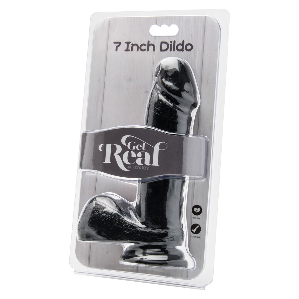 ToyJoy Get Real 7 Inch Dong With Balls Black – Explore Enhanced Intimacy | Discreet UK Shipping