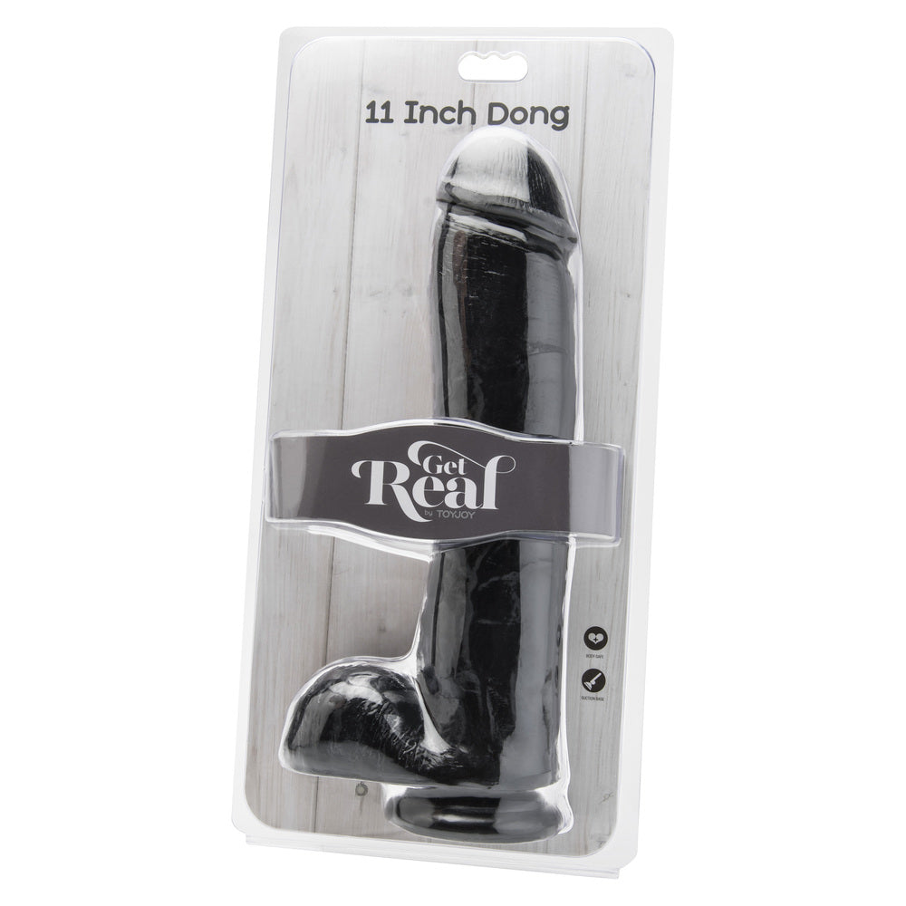 ToyJoy Get Real 11 Inch Dong With Balls Black – Explore Enhanced Intimacy | Discreet UK Shipping