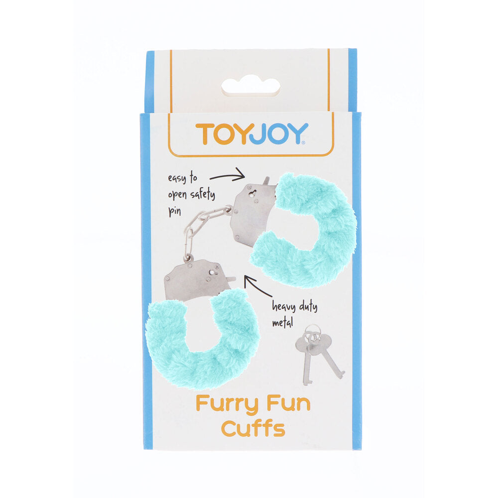 ToyJoy Furry Fun Wrist Cuffs Aqua – Explore Enhanced Intimacy | Discreet UK Shipping