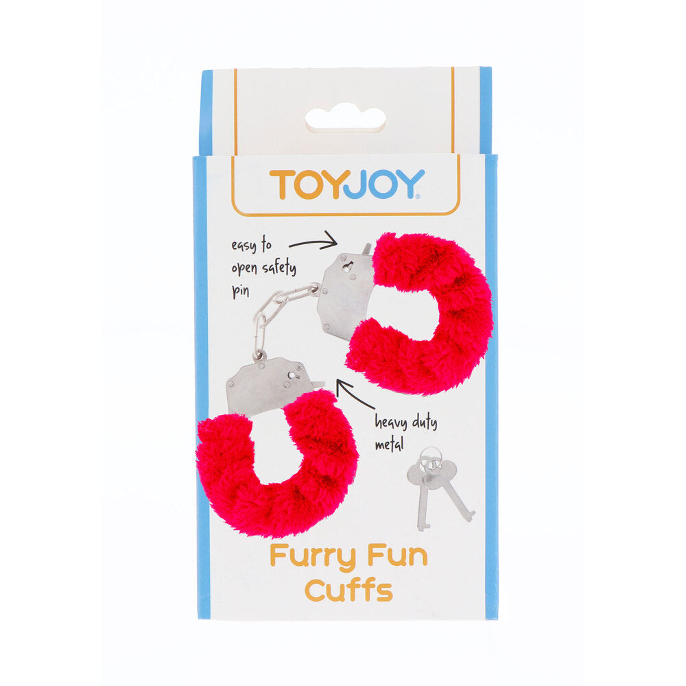 ToyJoy Furry Fun Wrist Cuffs Red – Explore Enhanced Intimacy | Discreet UK Shipping