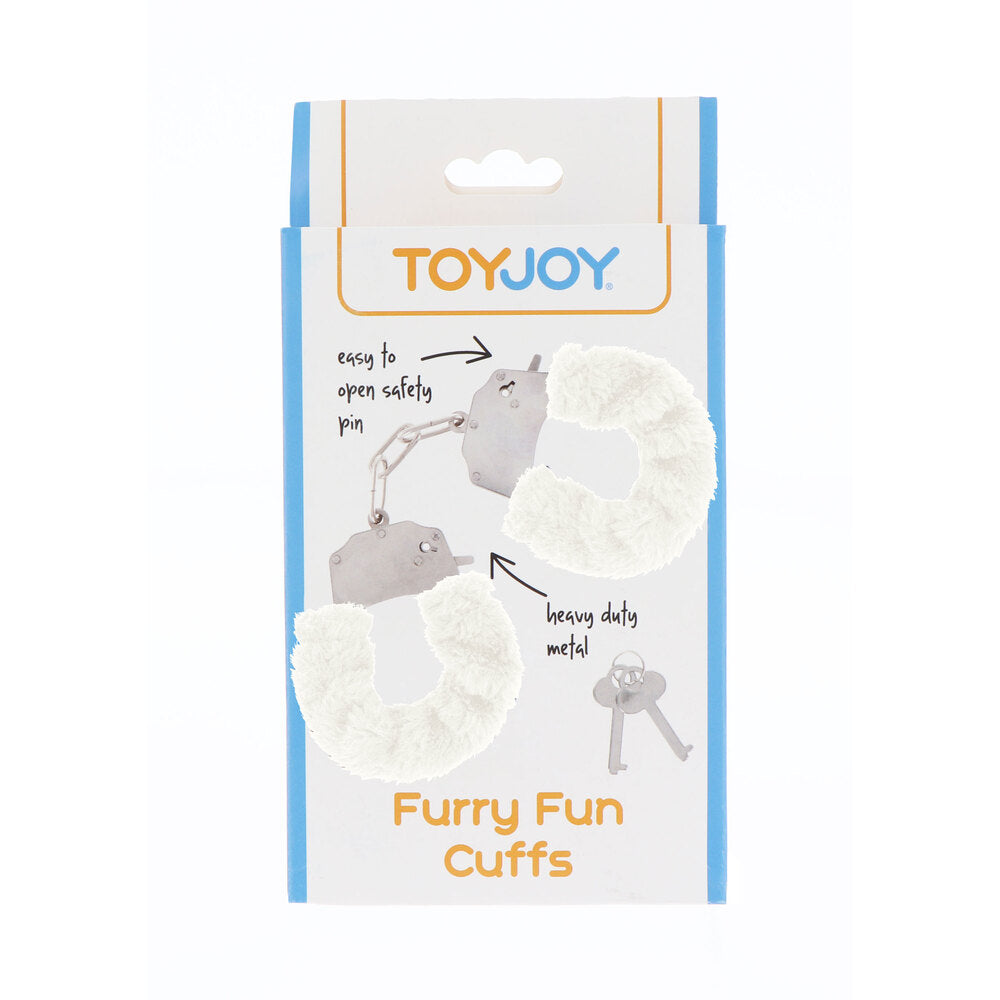 ToyJoy Furry Fun Wrist Cuffs White – Explore Enhanced Intimacy | Discreet UK Shipping