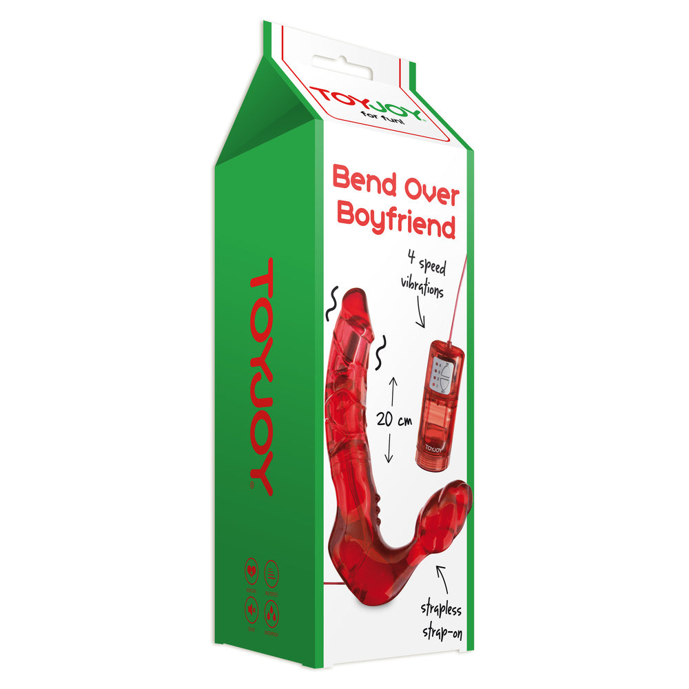 ToyJoy Bend Over Boyfriend Strapless Strap On Red – Explore Enhanced Intimacy | Discreet UK Shipping
