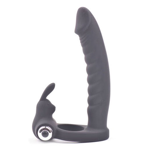 Fun Bunny Teaser Vibrating Rabbit Cock Ring Black – product image for adult pleasure and intimacy