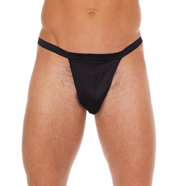 Mens Black Straight GString With Black Pouch – product image for adult pleasure and intimacy