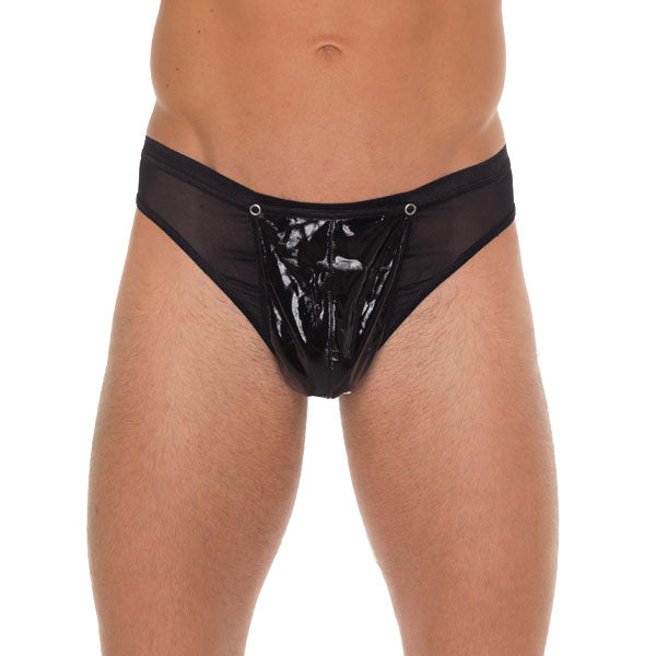 Mens Black GString With PVC Pouch – product image for adult pleasure and intimacy