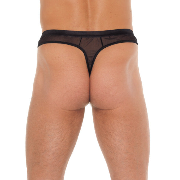 Mens Black Mesh GString – Explore Enhanced Intimacy | Discreet UK Shipping
