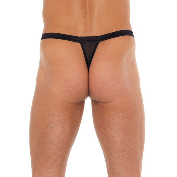 Mens Black GString With Red Pouch – Explore Enhanced Intimacy | Discreet UK Shipping