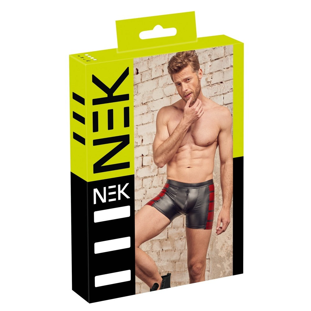 NEK Matte Look Pants In Black and Red – Explore Enhanced Intimacy | Discreet UK Shipping