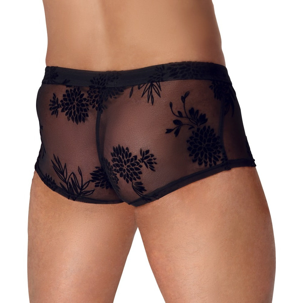 Noir Sheer Floral Lace Pants – Explore Enhanced Intimacy | Discreet UK Shipping