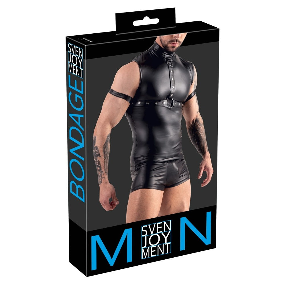 Svenjoyment Sleeveless Top With Chest Harness And Arm Loops – Explore Enhanced Intimacy | Discreet UK Shipping