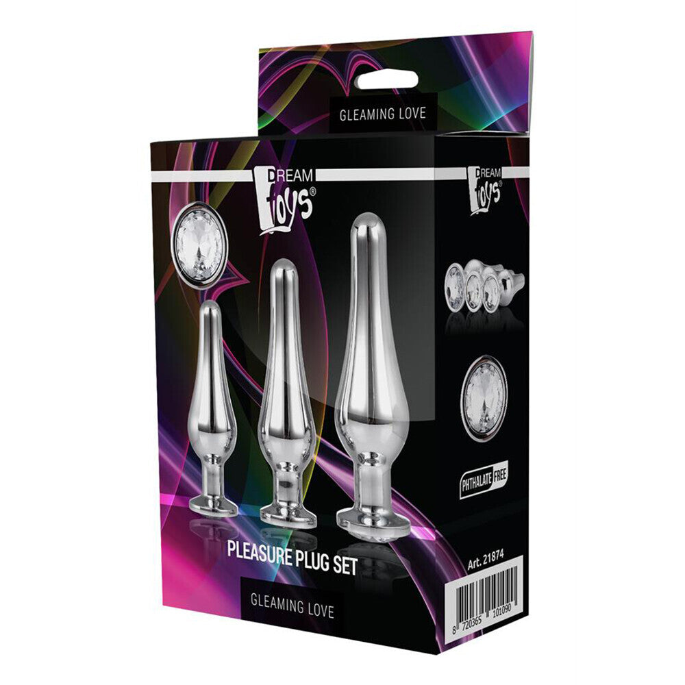 Gleaming Butt Plug Set Silver – Explore Enhanced Intimacy | Discreet UK Shipping