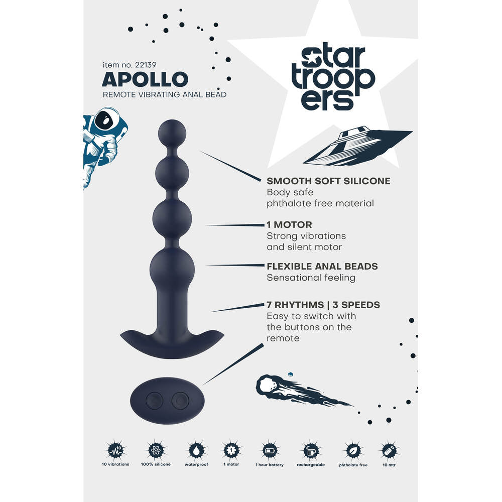 Startroopers Apollo Remote Vibrating Anal Beads – Explore Enhanced Intimacy | Discreet UK Shipping