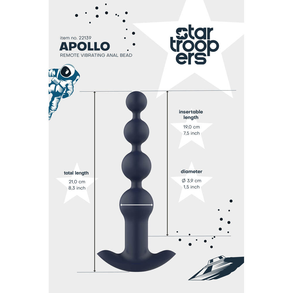Startroopers Apollo Remote Vibrating Anal Beads – Explore Enhanced Intimacy | Discreet UK Shipping