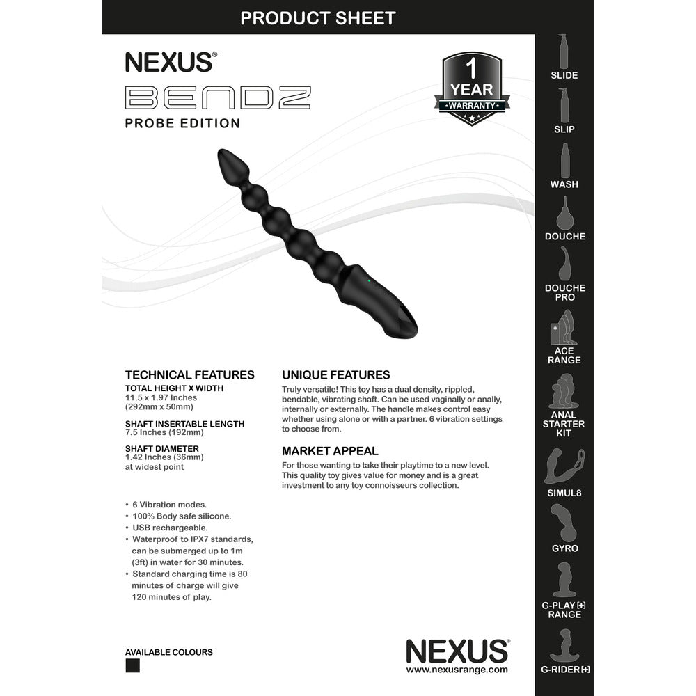 Nexus Bendz Vibrating Anal Probe – Explore Enhanced Intimacy | Discreet UK Shipping