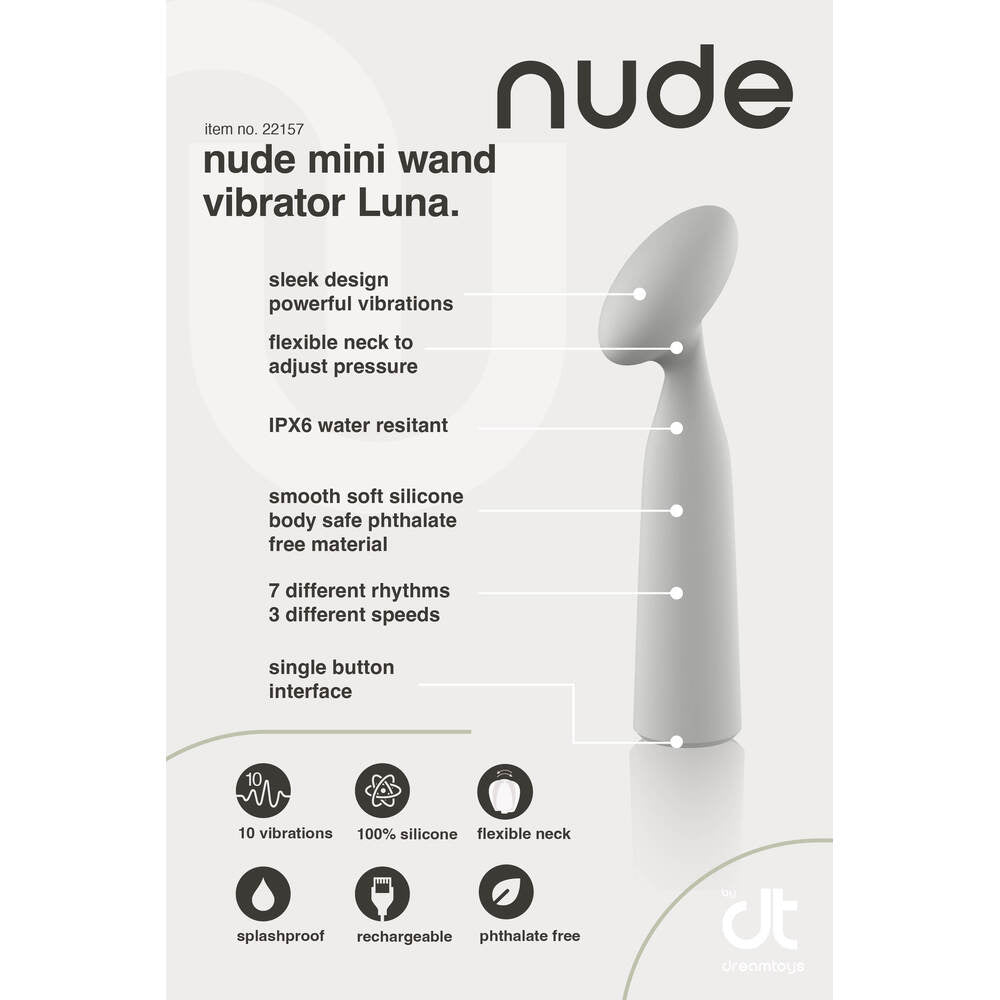 Nude Luna Mini Wand Vibrator – Powerful Rechargeable Vibrator for Intense Pleasure | UK Exclusive
