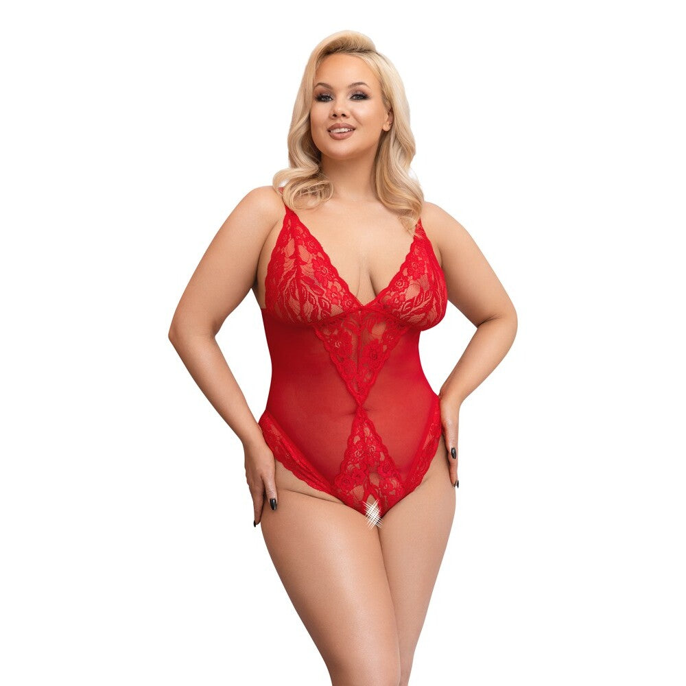 Cottelli Curves Crotchless Body Red – product image for adult pleasure and intimacy