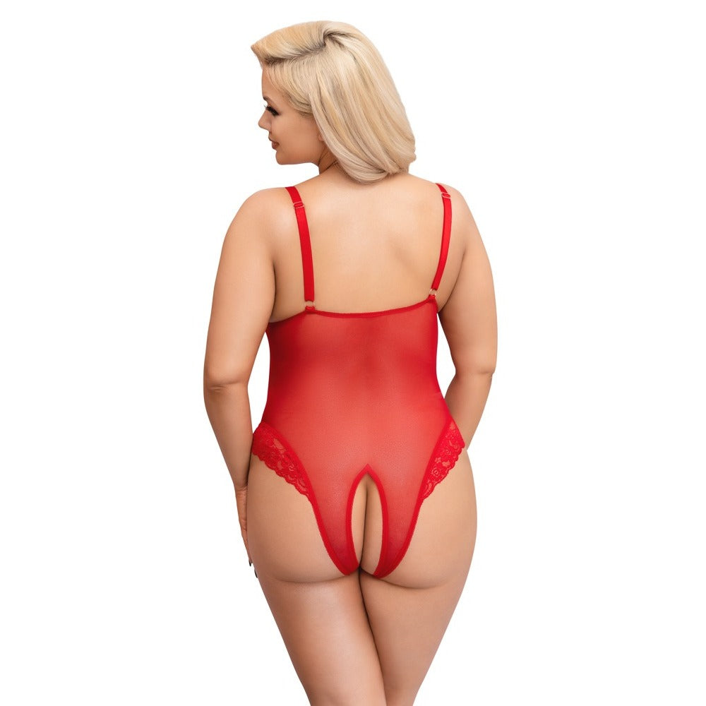 Cottelli Curves Crotchless Body Red – Explore Enhanced Intimacy | Discreet UK Shipping