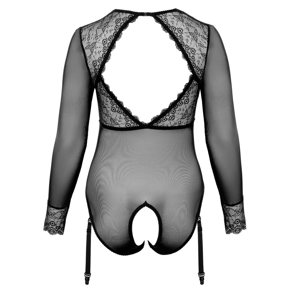 Cottelli Curves Long Sleeved Crotchless Body – Explore Enhanced Intimacy | Discreet UK Shipping