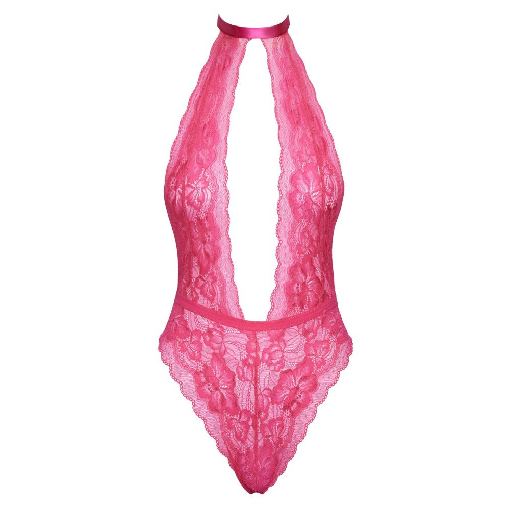 Kissable Halterneck Lace Body Pink – Explore Enhanced Intimacy | Discreet UK Shipping