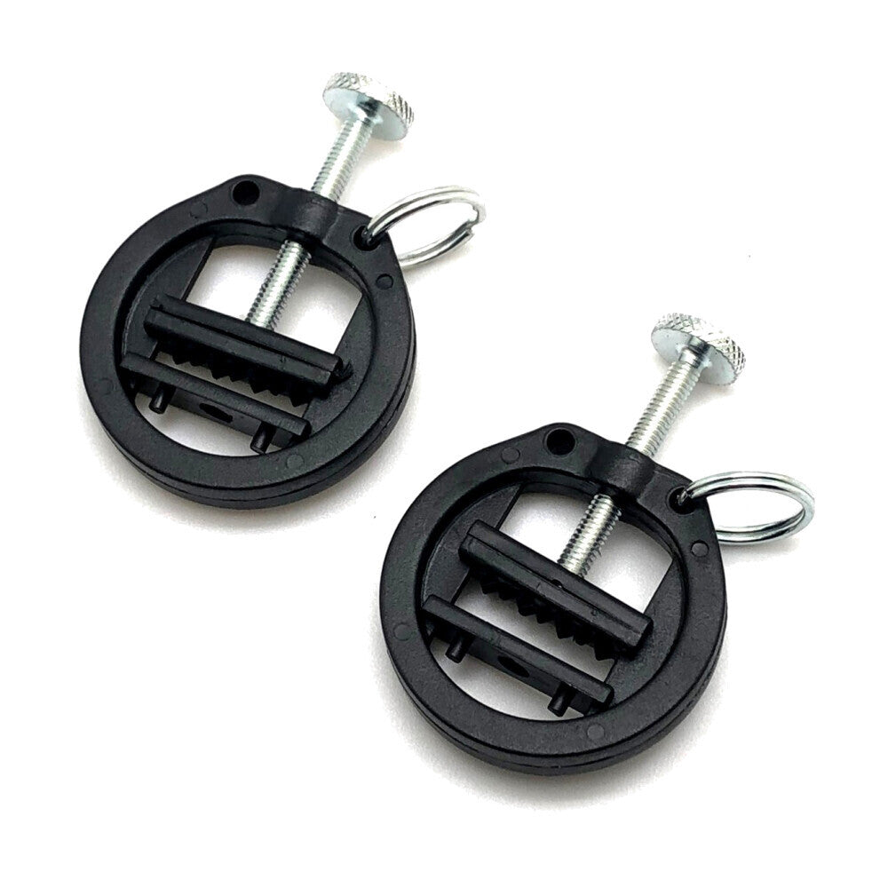 Red Pair Of Nipple Clamps – product image for adult pleasure and intimacy