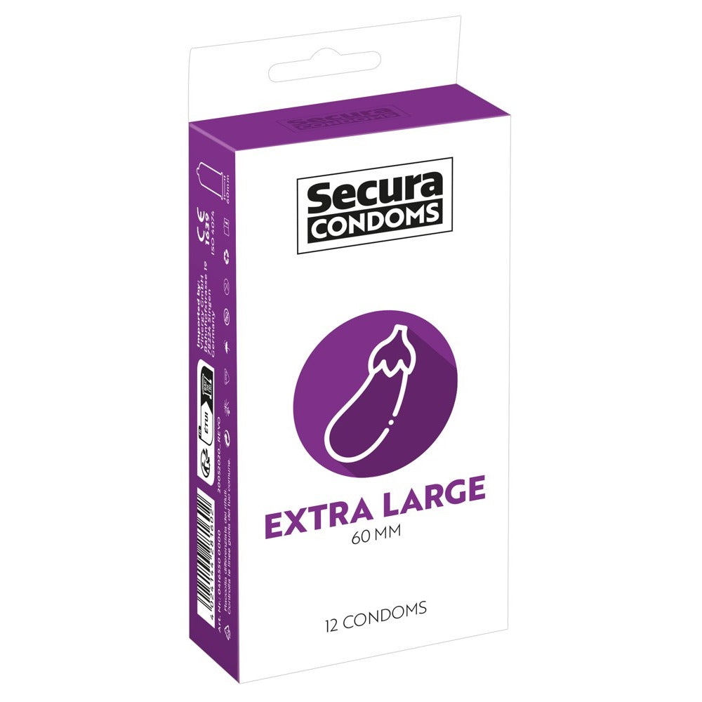 Secura Condoms 12 Pack Extra Large – product image for adult pleasure and intimacy