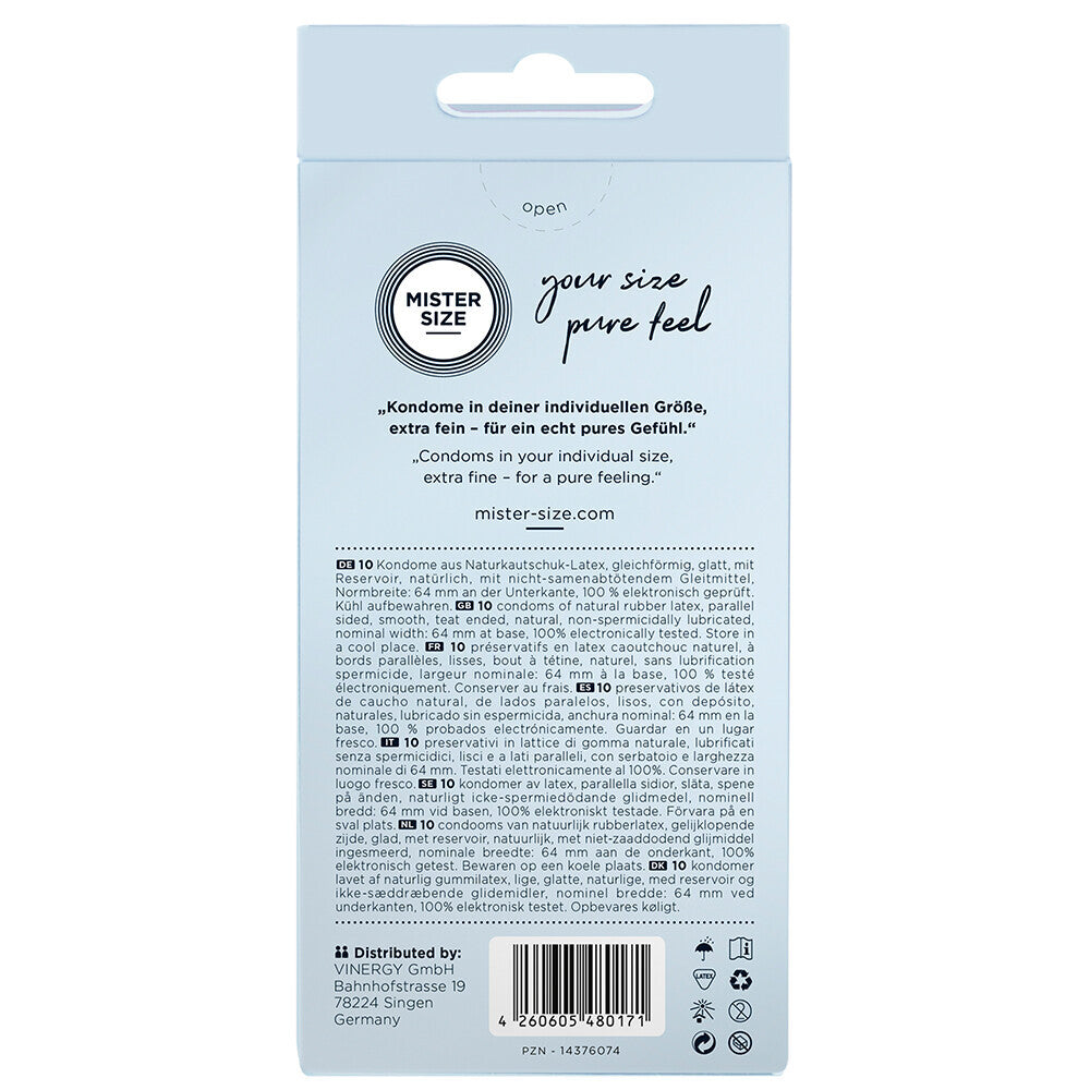 Mister Size 64mm Your Size Pure Feel Condoms 10 Pack – Explore Enhanced Intimacy | Discreet UK Shipping