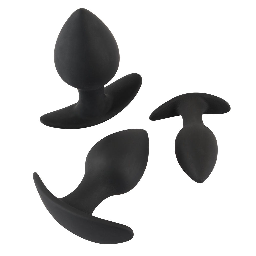 Black Velvet Silicone Three Piece Anal Training Set – Explore Enhanced Intimacy | Discreet UK Shipping