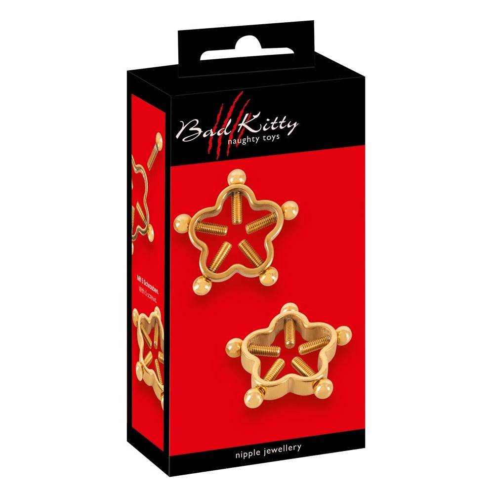 Bad Kitty Golden Flower Nipple Jewellery – Explore Enhanced Intimacy | Discreet UK Shipping