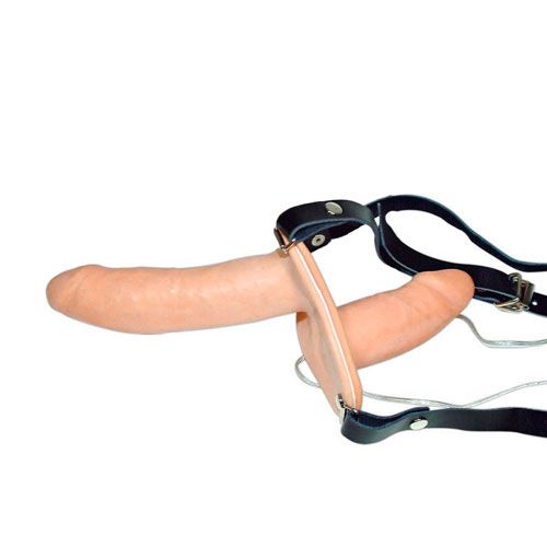 Vibrating Flesh Strap On Duo Vibrating Dongs – product image for adult pleasure and intimacy