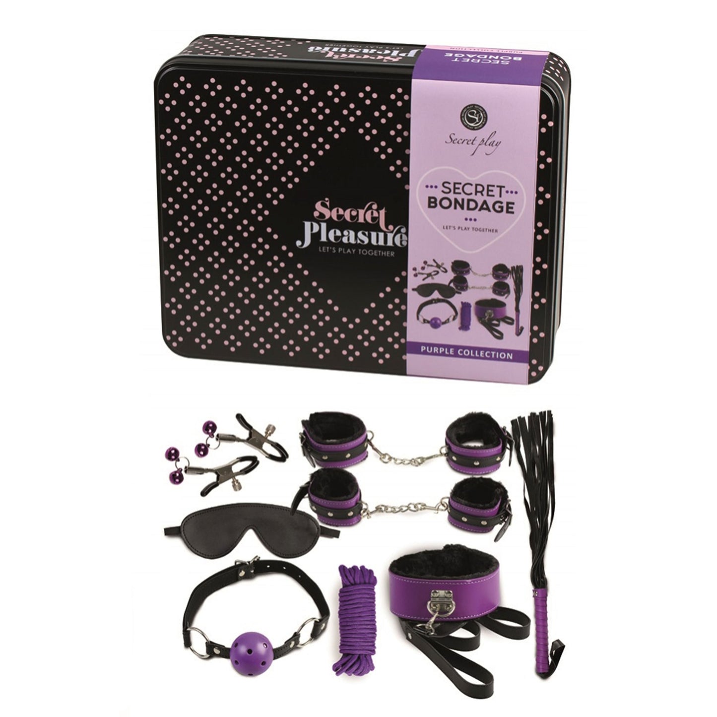Secret Bondage Kit Black And Purple Collection – stylish clear adult toy set for couples