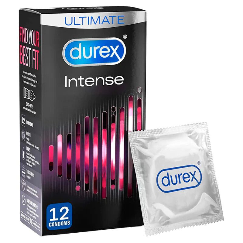 Durex Intense Ribbed And Dotted Condoms 12 Pack – product image for adult pleasure and intimacy