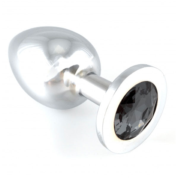Heavy Metal Butt Plug With Black Crystal – product image for adult pleasure and intimacy