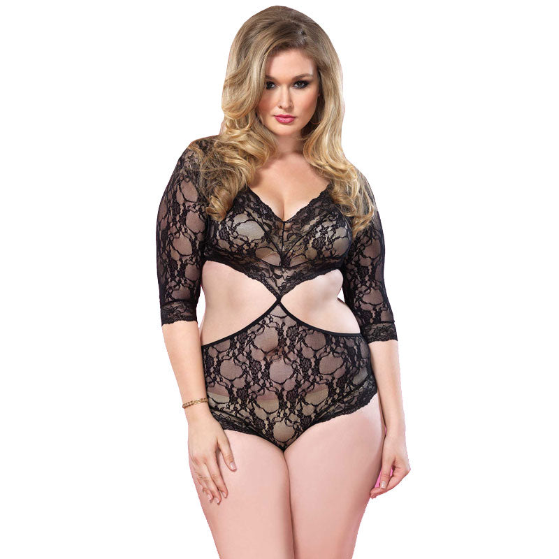 Leg Avenue Cut Out Floral Lace Teddy UK 16 to 18 – product image for adult pleasure and intimacy