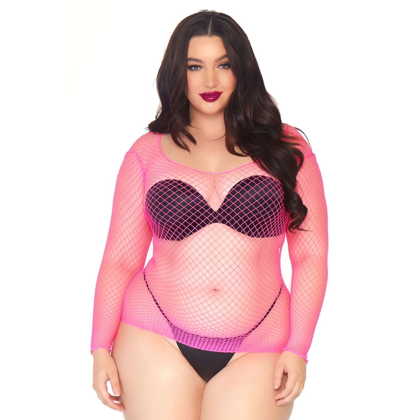 Leg Avenue Net Long Sleeved Shirt Plus Size UK 18 to 22 – product image for adult pleasure and intimacy