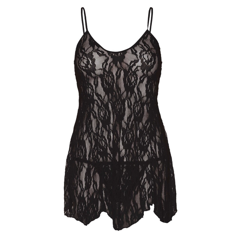 Leg Avenue Rose Lace Flair Chemise Black UK 14 to 18 – Explore Enhanced Intimacy | Discreet UK Shipping