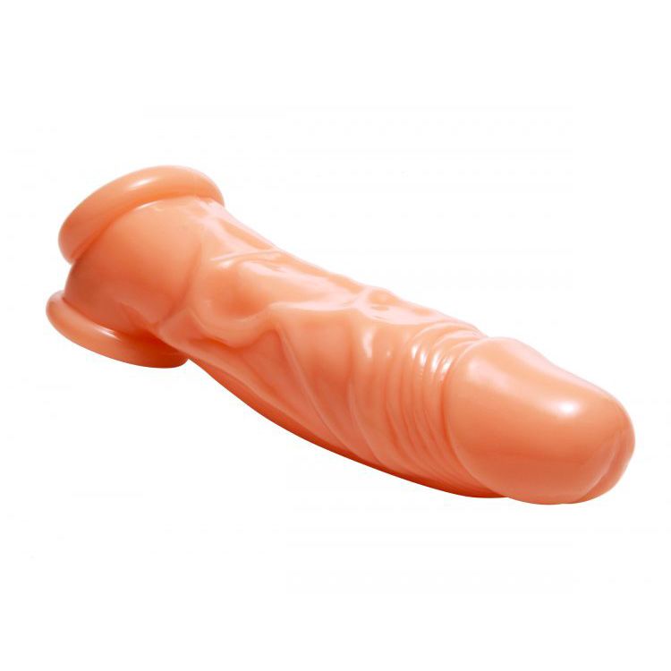 Realistic Flesh Penis Enhancer and Ball Stretcher 8 Inches – Adjustable Silicone Stretcher for Enhanced Pleasure | Men's Toy