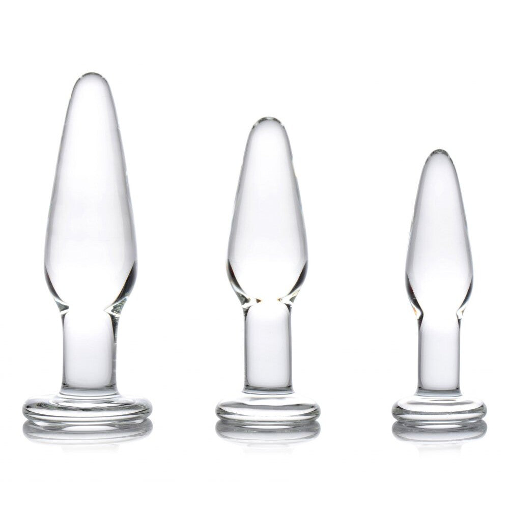 Dosha 3 Piece Glass Anal Plug Kit – product image for adult pleasure and intimacy