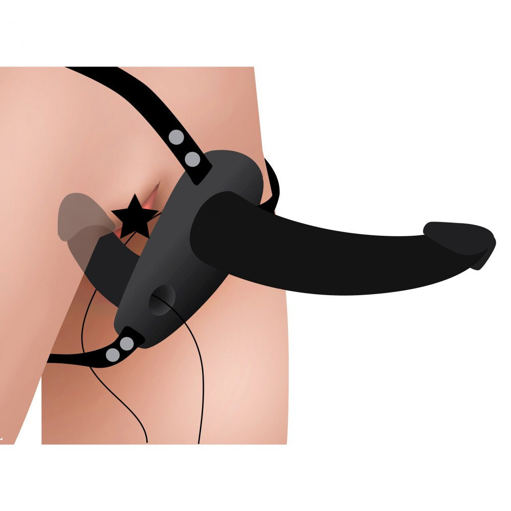 Power Pegger Silicone Vibrating Double Dildo With Harness – Explore Enhanced Intimacy | Discreet UK Shipping