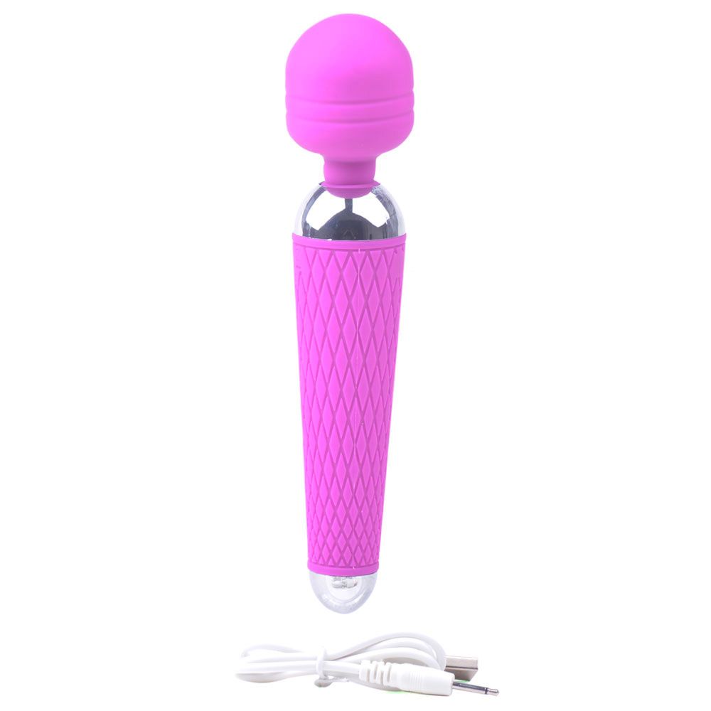 10 Speed Purple Rechargeable Magic Wand – ergonomic wand massager for full-body stimulation